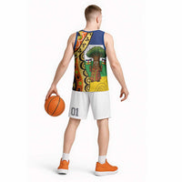 Central African Republic Basketball Jersey with Cartoon Baobab Design and Flag Pattern - Wonder Print Shop
