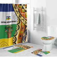 Central African Republic Bathroom Set with Cartoon Baobab Design and Flag Pattern - Wonder Print Shop
