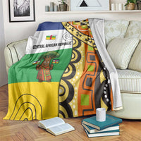 Central African Republic Blanket with Cartoon Baobab Design and Flag Pattern - Wonder Print Shop