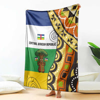 Central African Republic Blanket with Cartoon Baobab Design and Flag Pattern - Wonder Print Shop