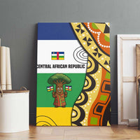 Central African Republic Canvas Wall Art with Cartoon Baobab Design and Flag Pattern - Wonder Print Shop