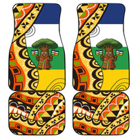 Central African Republic Car Mats with Cartoon Baobab Design and Flag Pattern - Wonder Print Shop