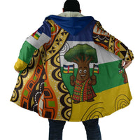 Central African Republic Cloak with Cartoon Baobab Design and Flag Pattern - Wonder Print Shop