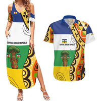Central African Republic Couples Matching Summer Maxi Dress and Hawaiian Shirt with Cartoon Baobab Design and Flag Pattern - Wonder Print Shop