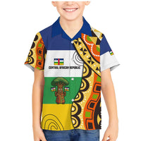 Central African Republic Family Matching Mermaid Dress and Hawaiian Shirt with Cartoon Baobab Design and Flag Pattern - Wonder Print Shop