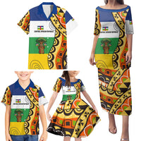 Central African Republic Family Matching Puletasi and Hawaiian Shirt with Cartoon Baobab Design and Flag Pattern - Wonder Print Shop