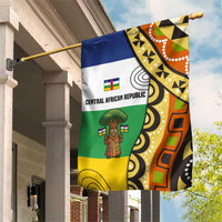 Central African Republic Garden Flag with Cartoon Baobab Design and Flag Pattern - Wonder Print Shop