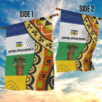 Central African Republic Garden Flag with Cartoon Baobab Design and Flag Pattern - Wonder Print Shop