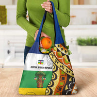 Central African Republic Grocery Bag with Cartoon Baobab Design and Flag Pattern - Wonder Print Shop