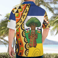 Central African Republic Hawaiian Shirt with Cartoon Baobab Design and Flag Pattern - Wonder Print Shop