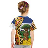 Central African Republic Kid T Shirt with Cartoon Baobab Design and Flag Pattern - Wonder Print Shop