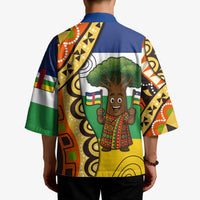 Central African Republic Kimono with Cartoon Baobab Design and Flag Pattern - Wonder Print Shop