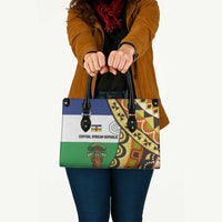 Central African Republic Leather Bag with Cartoon Baobab Design and Flag Pattern - Wonder Print Shop