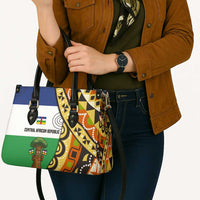 Central African Republic Leather Bag with Cartoon Baobab Design and Flag Pattern - Wonder Print Shop