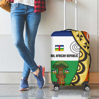 Central African Republic Luggage Cover with Cartoon Baobab Design and Flag Pattern - Wonder Print Shop