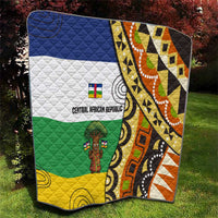 Central African Republic Quilt with Cartoon Baobab Design and Flag Pattern - Wonder Print Shop
