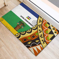 Central African Republic Rubber Doormat with Cartoon Baobab Design and Flag Pattern - Wonder Print Shop