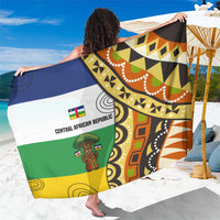 Central African Republic Sarong with Cartoon Baobab Design and Flag Pattern - Wonder Print Shop