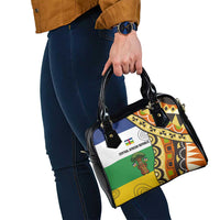 Central African Republic Shoulder Handbag with Cartoon Baobab Design and Flag Pattern - Wonder Print Shop