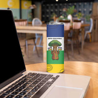 Central African Republic Skinny Tumbler with Cartoon Baobab Design and Flag Pattern - Wonder Print Shop