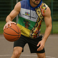 Central African Republic Sleeveless Hoodie with Cartoon Baobab Design and Flag Pattern - Wonder Print Shop