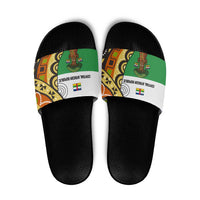 Central African Republic Slide Sandals with Cartoon Baobab Design and Flag Pattern - Wonder Print Shop