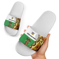 Central African Republic Slide Sandals with Cartoon Baobab Design and Flag Pattern - Wonder Print Shop