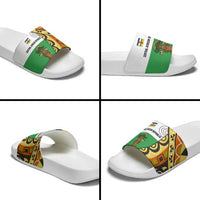 Central African Republic Slide Sandals with Cartoon Baobab Design and Flag Pattern - Wonder Print Shop