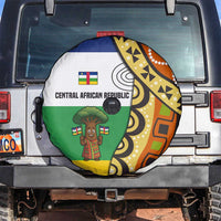 Central African Republic Spare Tire Cover with Cartoon Baobab Design and Flag Pattern - Wonder Print Shop