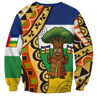 Central African Republic Sweatshirt with Cartoon Baobab Design and Flag Pattern - Wonder Print Shop