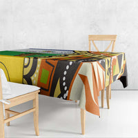 Central African Republic Tablecloth with Cartoon Baobab Design and Flag Pattern - Wonder Print Shop