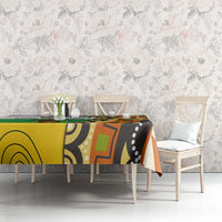 Central African Republic Tablecloth with Cartoon Baobab Design and Flag Pattern - Wonder Print Shop