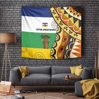 Central African Republic Tapestry with Cartoon Baobab Design and Flag Pattern - Wonder Print Shop