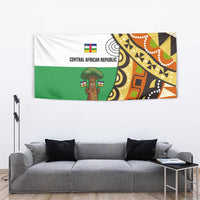 Central African Republic Tapestry with Cartoon Baobab Design and Flag Pattern - Wonder Print Shop