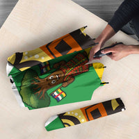 Central African Republic Umbrella with Cartoon Baobab Design and Flag Pattern - Wonder Print Shop
