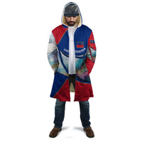 Liechtenstein Cloak with Red Blue Mountain Landscape Design and Crown Emblem - Wonder Print Shop