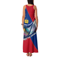 Liechtenstein Family Matching Tank Maxi Dress and Hawaiian Shirt with Red Blue Mountain Landscape Design and Crown Emblem - Wonder Print Shop