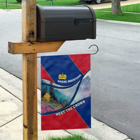 Liechtenstein Garden Flag with Red Blue Mountain Landscape Design and Crown Emblem - Wonder Print Shop