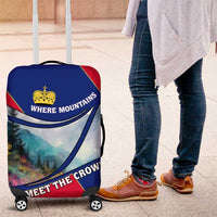 Liechtenstein Luggage Cover with Red Blue Mountain Landscape Design and Crown Emblem - Wonder Print Shop