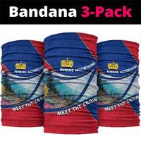 Liechtenstein Neck Gaiter with Red Blue Mountain Landscape Design and Crown Emblem - Wonder Print Shop