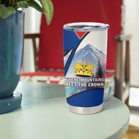 Liechtenstein Tumbler Cup with Red Blue Mountain Landscape Design and Crown Emblem - Wonder Print Shop