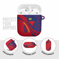Liechtenstein AirPods Case with Red Blue Heart Design and Royal Coat of Arms Pattern - Wonder Print Shop