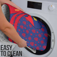 Liechtenstein Bathroom Set with Red Blue Heart Design and Royal Coat of Arms Pattern - Wonder Print Shop