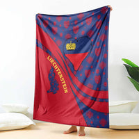 Liechtenstein Blanket with Red Blue Heart Design and Royal Coat of Arms Pattern - Wonder Print Shop