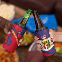Liechtenstein 4 in 1 Can Cooler Tumbler with Red Blue Heart Design and Royal Coat of Arms Pattern - Wonder Print Shop