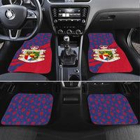 Liechtenstein Car Mats with Red Blue Heart Design and Royal Coat of Arms Pattern - Wonder Print Shop