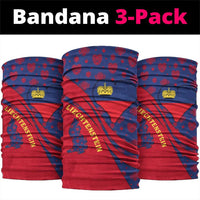 Liechtenstein Neck Gaiter with Red Blue Heart Design and Royal Coat of Arms Pattern - Wonder Print Shop