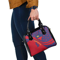 Liechtenstein Shoulder Handbag with Red Blue Heart Design and Royal Coat of Arms Pattern - Wonder Print Shop