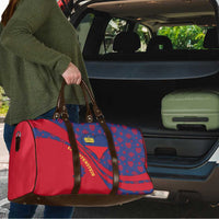 Liechtenstein Travel Bag with Red Blue Heart Design and Royal Coat of Arms Pattern - Wonder Print Shop