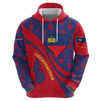 Liechtenstein Zip Hoodie with Red Blue Heart Design and Royal Coat of Arms Pattern - Wonder Print Shop